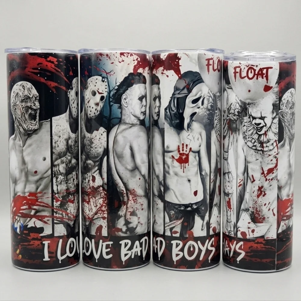 NEW Spicy I Love Bad Boys Scary 20 oz Skinny Tumbler